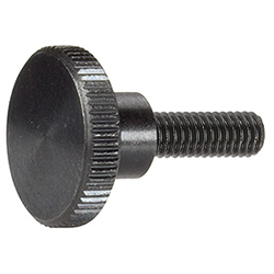 Knobs - With large head, with straight knurling, and compliant with DIN 464 standard.
