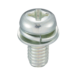 Pan Head Screw with Wave Lock and Small Flat Washer - Steel, M4/M6, Phillips CSPPNSP4-ST3W-M4-8