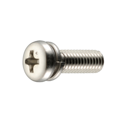Pan Head Screw with Spring Washer - Steel, Stainless Steel, Brass, M2 - M10, Phillips