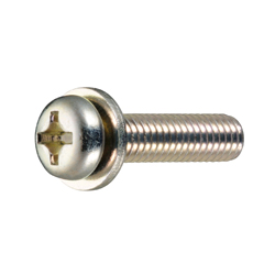Pan Head Screw with Flat Washer - Steel, Stainless Steel, M2 - M6, Phillips