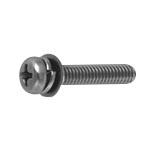 Pan Head Screw with Spring and ISO Flat Washer - M2 - M8, Phillips