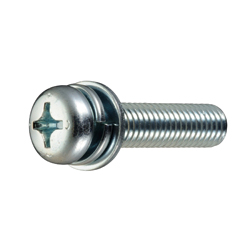 Pan Head Screw with Spring and Small Flat Washer - M2 - M8, Phillips