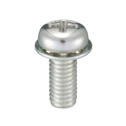 Pan Head Screw with Internal-Tooth Washer - Steel, M2.6 - M5, Phillips