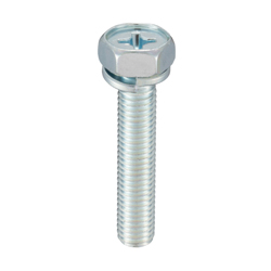 Hex Head Screw with Spring Washer - Steel, Stainless Steel, M3 - M10, Phillips