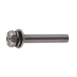 Hex Head Screw with Spring and ISO Flat Washer - Steel, M3 - M8, Phillips