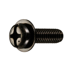 Pan Head Screw with JIS Flat Washer - Steel, M3 - M6, Slotted Phillips, P-1 CSBPN1-ST3W-M4-20