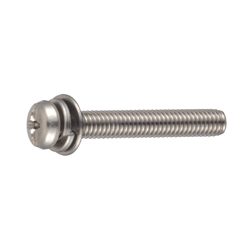 Pan Head Screw with Spring and Flat Washer - M3 - M6, Slotted Phillips CSBPN3-ST3B-M3-10