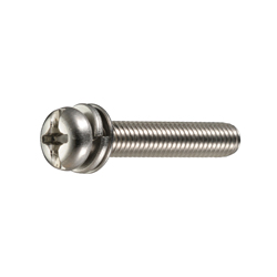 Pan Head Screw with Spring and Small Flat Washer - M3 - M6, Slotted Phillips CSBPN4-STU-M5-10