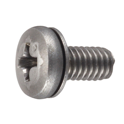 Binding Head Screw with Small Flat Washer - Steel, Phillips, PK-1