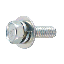 Hex Head  Screw with Spring and Large Flat Washer - Steel, 4-Mark, M6
