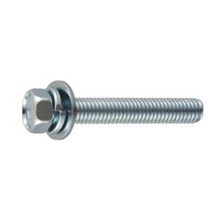 Small Hex Head Screw with Spring and JIS Flat Washer - Steel, 7-Mark, M8