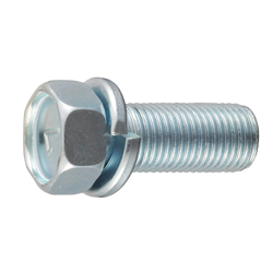 Small Hex Head Screw with Spring Washer - Steel, 7-Mark, M10/M12, Fine