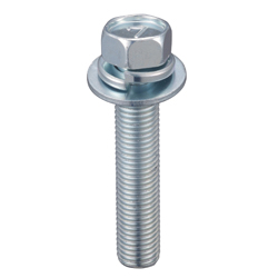 Small Hex Head Screw with Spring and Flat Washer - Steel, 7-Mark, M10, Fine
