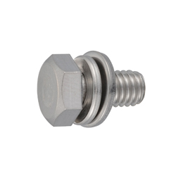 Hex Head Bolt with Spring and Flat Washer - Steel, Stainless Steel, M4 - M12