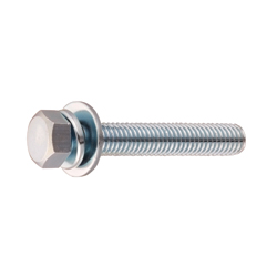 Small Hex Head Screw with Spring and JIS Flat Washer - Steel, M8, Fine, P-3 HXNSMBT3-STU-M8-20