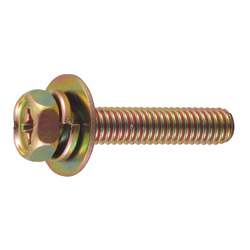 Hex Head Screw with Spring and Large Flat Washer - M6, Phillips