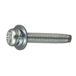 Self Tapping Screws - Pan Head, Cross Recessed, Type 3, Grooved C-1 Shape, Washers Included (SW+JIS FW) CSPPNSNDP3-ST3W-TP4-8