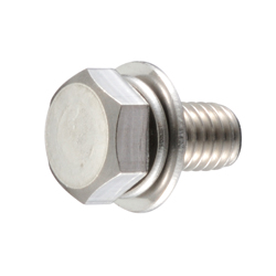 Hex Head Bolt with Wave Lock and Flat Washer - Steel, M6/M8