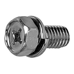 Small Hex Head Screw with Spring Washer - Steel, Stainless Steel, M8, Phillips