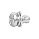Pan Head Screw with Spring and Small JIS, Flat Washer - Steel, M6/M8, Round Tip, Phillips CSPPNR4-ST3W-M3-8