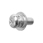 Pitack Pan Head Screw with Spring and ISO Flat Washer - Steel, M3/M4, Phillips