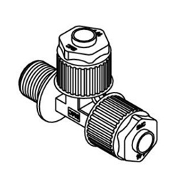 Male Run Tee LQ1R-M Inch Size Fluoropolymer Fittings / Hyper Fittings