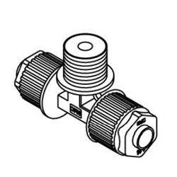 Male Branch Tee LQ1B-M Metric Size Fluoropolymer Fittings / Hyper Fittings