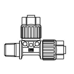 Male Run Tee LQ3R-M Inch Size Fluoropolymer Fittings Hyper Fittings