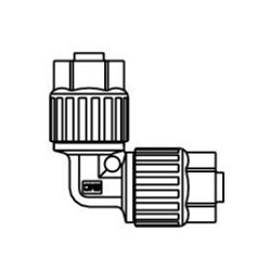 Union Elbow LQ3E Metric Size Fluoropolymer Fittings Hyper Fittings