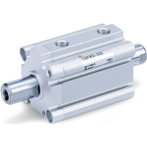Compact Cylinder: Non-Rotating Rod, Double Acting, Double Rod CQ2KW Series