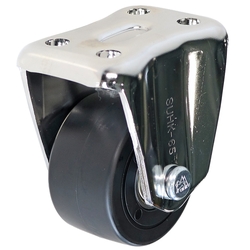 Casters - Compact nylon with fixed stainless steel plate, without brake, SUHK series (Heavy load).