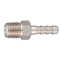 Hydraulic Hose Adapters - Barbed Nipple, Stainless Steel Male BSPP with 30° Flare Female Seat, 7001 Series