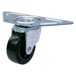 Casters - Rubber or nylon with cold rolled steel corner plate, without break, K-220G series (Heavy load).