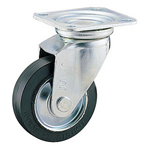 Casters - Synthetic rubber with cold rolled steel swivel plate, without brake, K-50 series (Medium load).