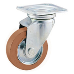 Casters - Urethane rubber with cold rolled steel swivel plate, without brake, K-52 series (Medium load). K-52-150