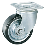 Casters - Synthetic rubber with cold rolled steel swivel plate, without brake, K-100HB series (Heavy load).