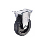Casters - Rubber, nylon, urethane or phenol with fixed stainless steel plate, without brake, K-1320S series. K-1320S-75-R