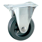 Casters - Rubber, nylon, urethane or phenol with fixed stainless steel plate, without brake, K-1320SR series. K-1320SR-100-UB