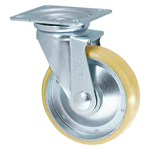 Casters - Urethane or synthetic rubber with rolled steel swivel plate, without brake, K-630J series (With antistatic properties).