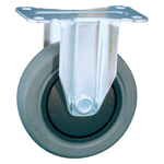 Casters - Gray rubber with fixed rolled steel plate, without brake, K-620K series (Light load). K-620K-150-R