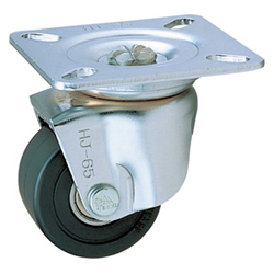Casters - Nylon, compact with cold-rolled steel swivel plate, without brake, K-300HJ series (Heavy load). K-300HJ-65