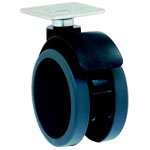 Wheels - With suspension, double elastomer wheel and steel swivel plate, CT100 series.