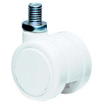 Casters - With Threaded Stud Mount, Double Nylon Caster, TFW40N Series (White Color).