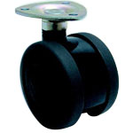 Casters - With steel swivel plate, double elastomer caster, TE60J series.