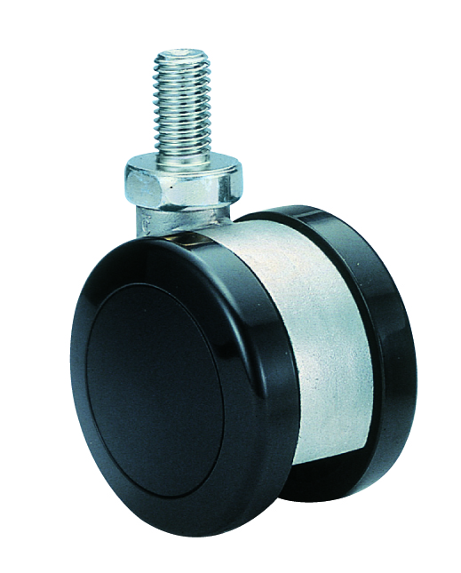 Casters - With threaded stud mount, double nylon caster, A60NB series.