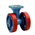 Casters - With steel swivel plate, double rubber caster, T130 series.