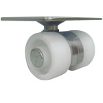 Casters - With swivel plate, acetal double caster, without brake, T50 series.