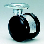Casters - With steel swivel plate, nylon double caster, A50B series (Black color).