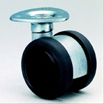 Casters - With swivel plate, double elastomer caster, AE50B series.