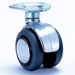 Casters - With swivel plate, double elastomer castor, MY4E series.
